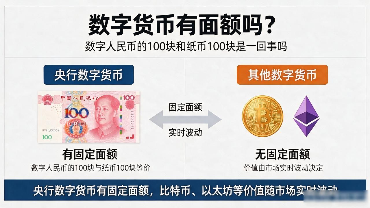 数字人民币有没有面额_数字货币有面额吗_数字人民币和比特币面额区别