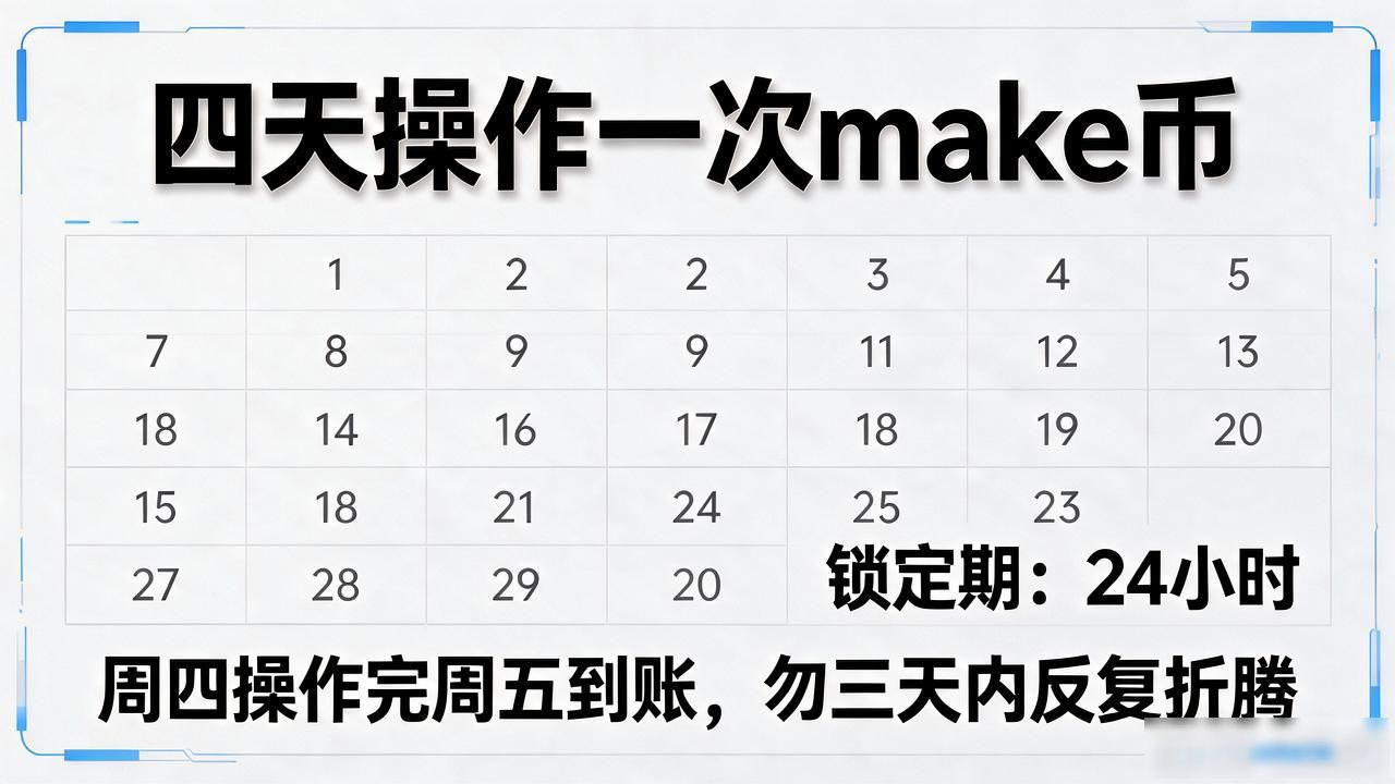 四天操作一次make数字货币_make币池子刷新机制_make币四天操作频率