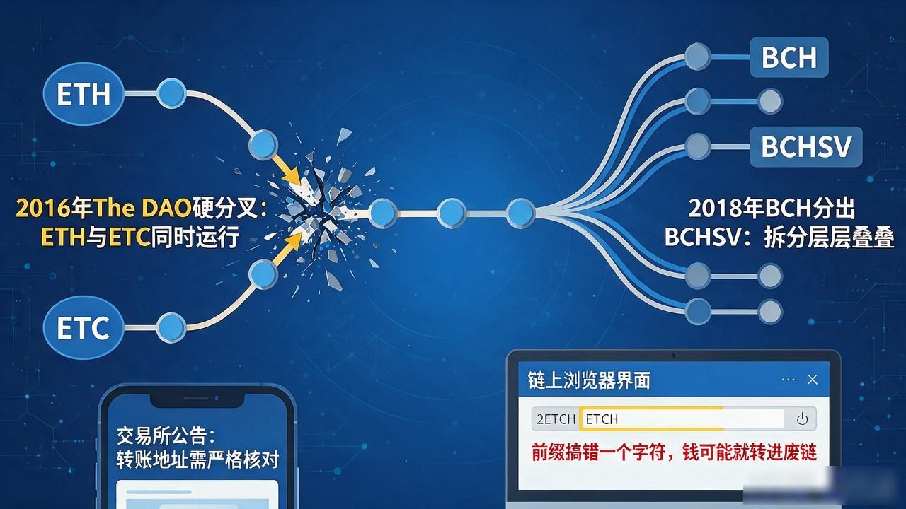 区块链分叉后空投骗局防范指南_数字货币与拆分_数字货币硬分叉与软分叉的区别
